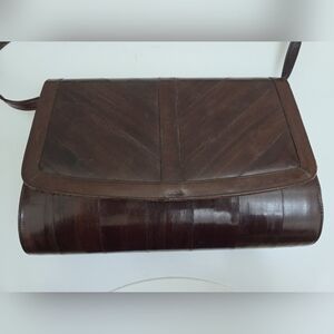 Vintage Genuine EEL Skin Purse With Suede Lining timeless‎ 80s unique